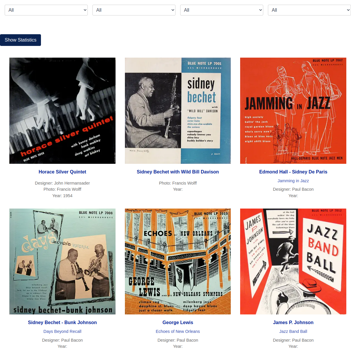 Blue Note Art Explorer Interface