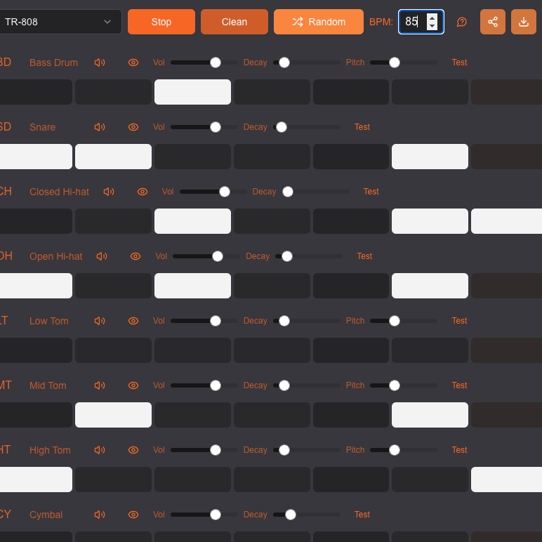 Drum Machine Interface